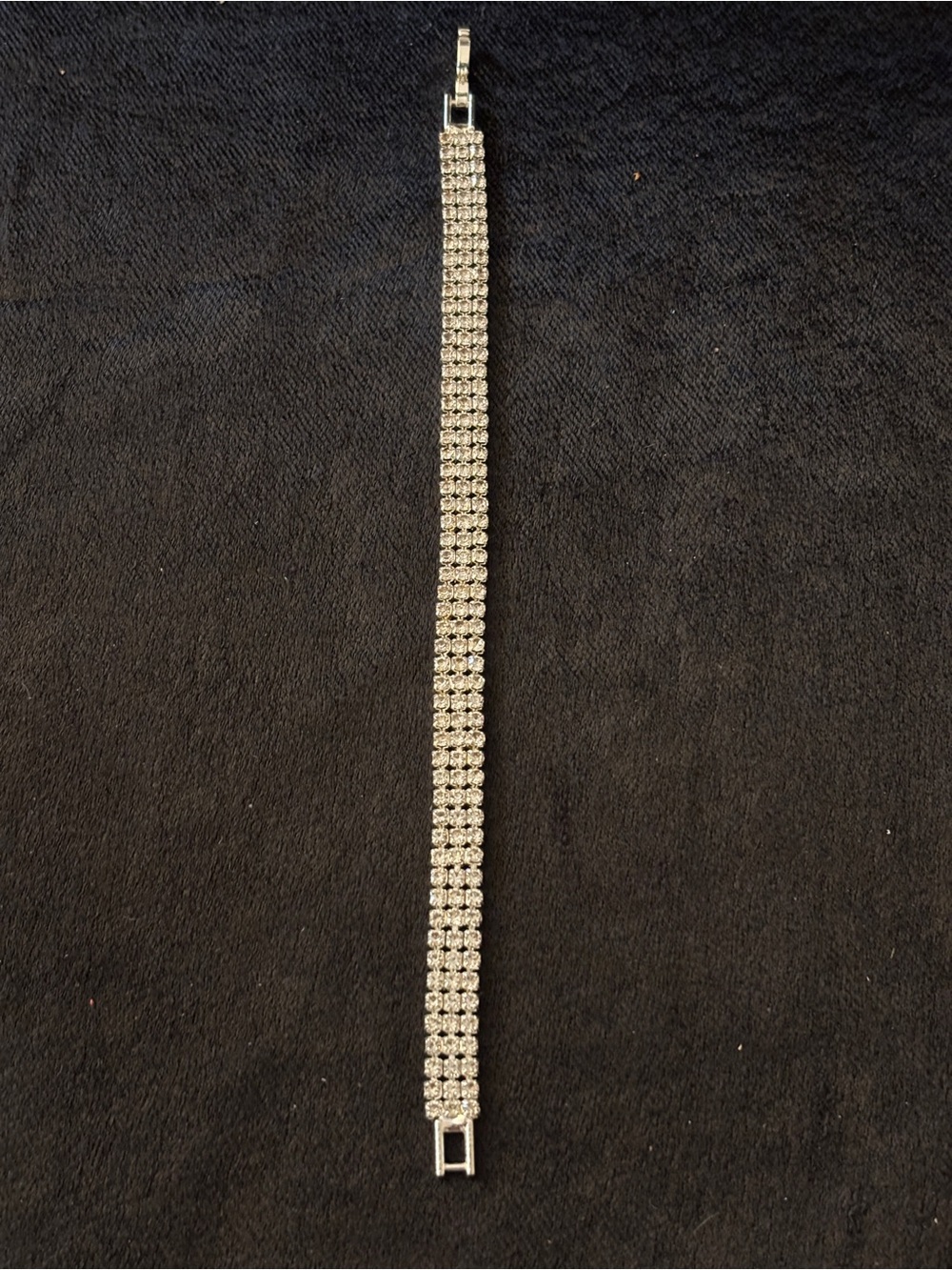 7.8mm Silver Triple Tennis CZ Bracelet 8in. - Picture 12 of 16